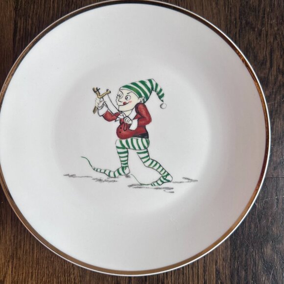 Naughty Elf Plates - Holiday Elf Themed Plate Set of 2 - Picture 2 of 4
